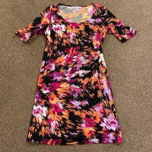 Colorful dress with a cinch waist!